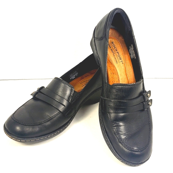 Rockport Cobb Hill by New Balance Black Leather Slip on Loafer Woman's size 6 M - Picture 6 of 10